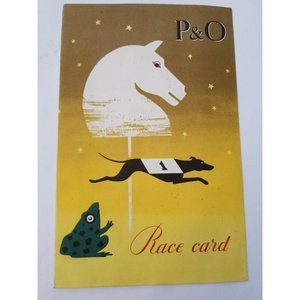 1957 P&O Cruise Ship CHUSAN Dog Race Meeting Dance Drinking Card BT957